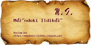 Mándoki Ildikó névjegykártya